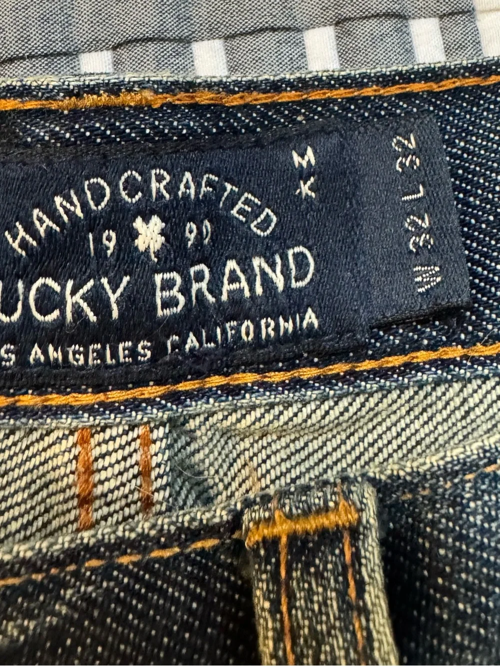 Lucky Brand 121 Heritage Slim Jeans Men’s 32x32 Y2K Whiskered Distressed Denim